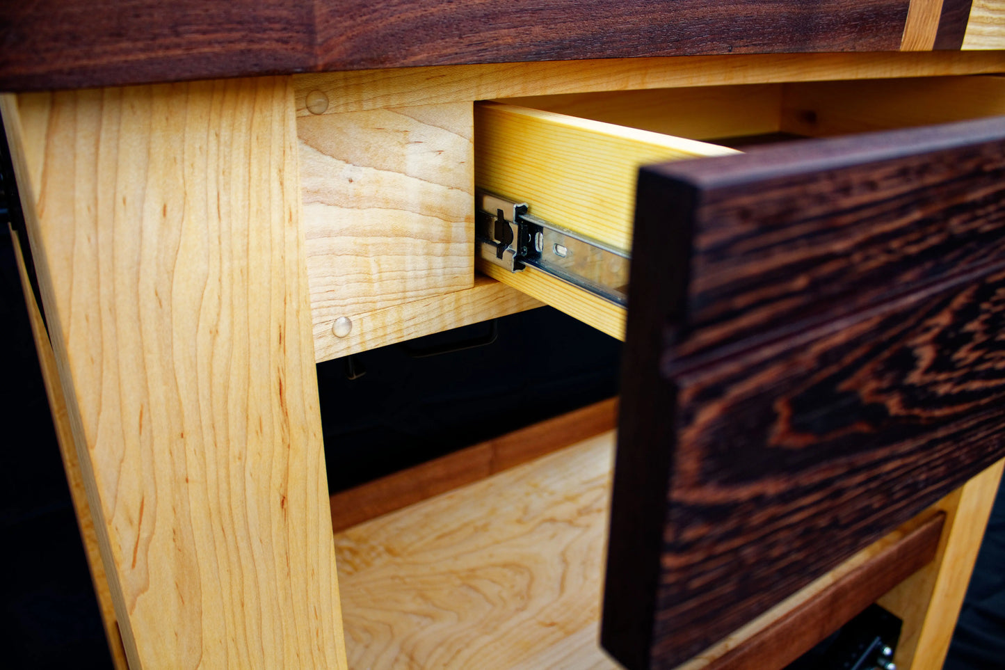Custom Hardwood Butcher Block Cart: Kitchen Cart | Mobile Wine Bar | Serving Block My Store