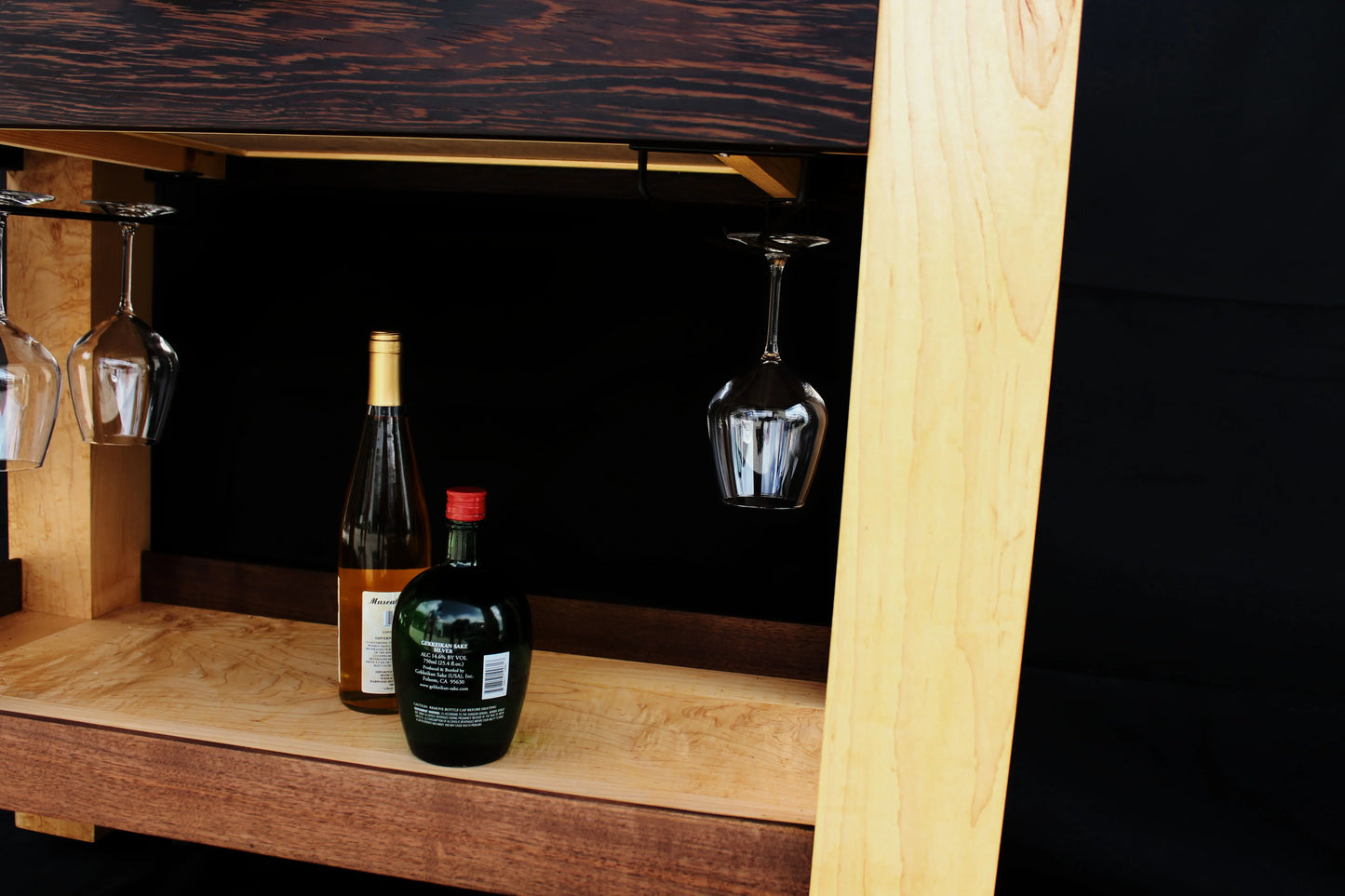 Custom Hardwood Butcher Block Cart: Kitchen Cart | Mobile Wine Bar | Serving Block My Store